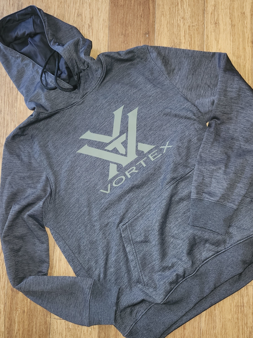 Vortex Men's Charcoal Gray Logo Pullover Hoodie